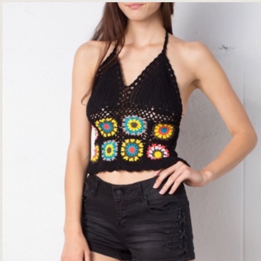 Crochet Lace Back Crop Top